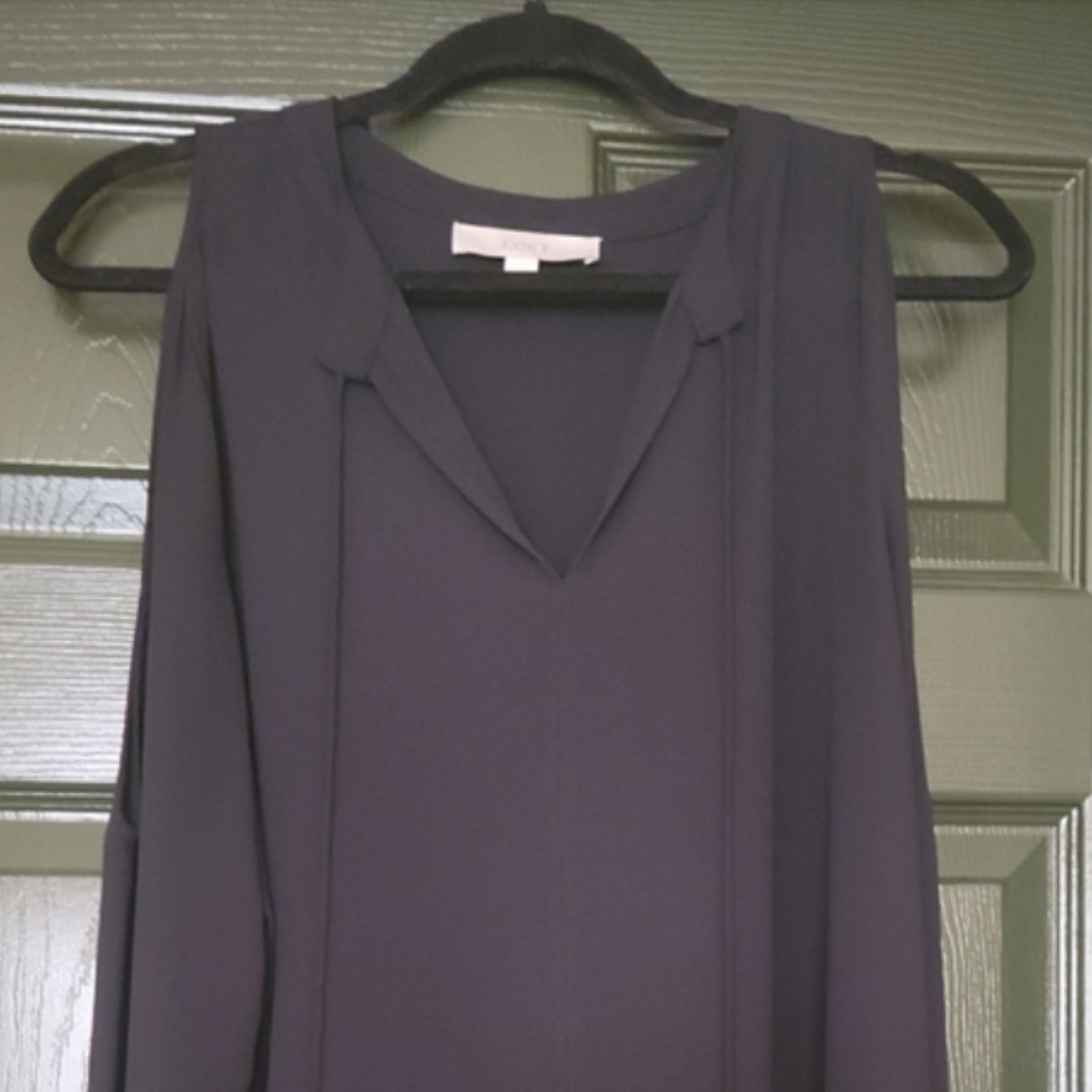 Loft Tye Neck Cut-out Sleeve Blouse